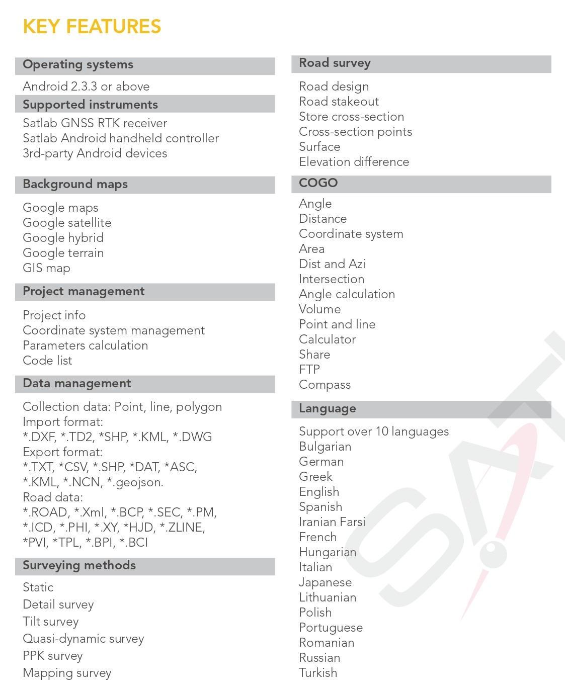 Android surveying software