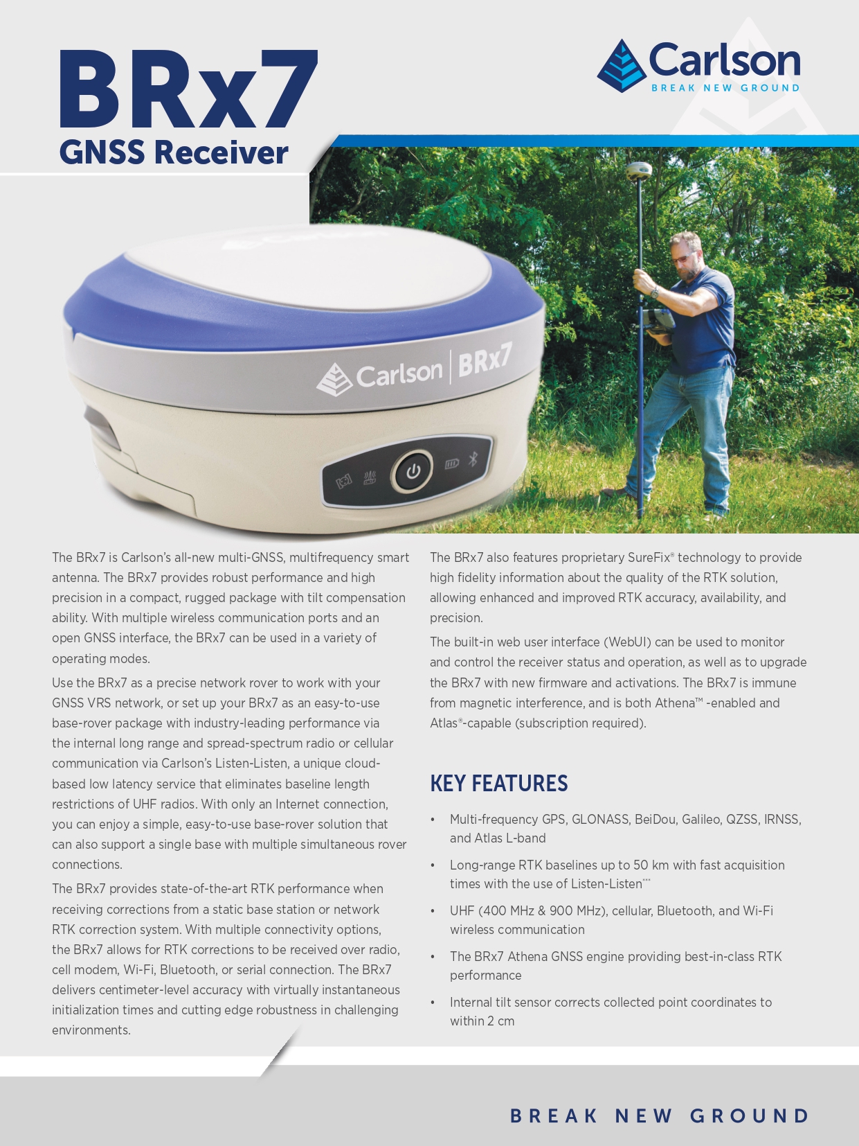 GNSS rover and base set for land surveying