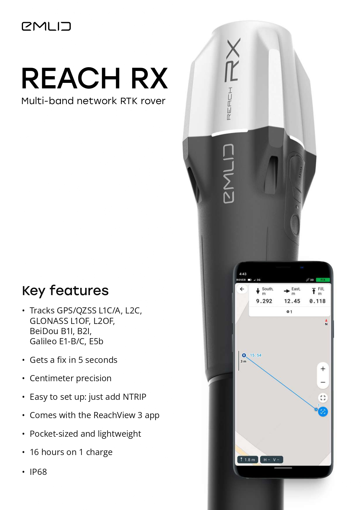 GNSS receiver for land surveying