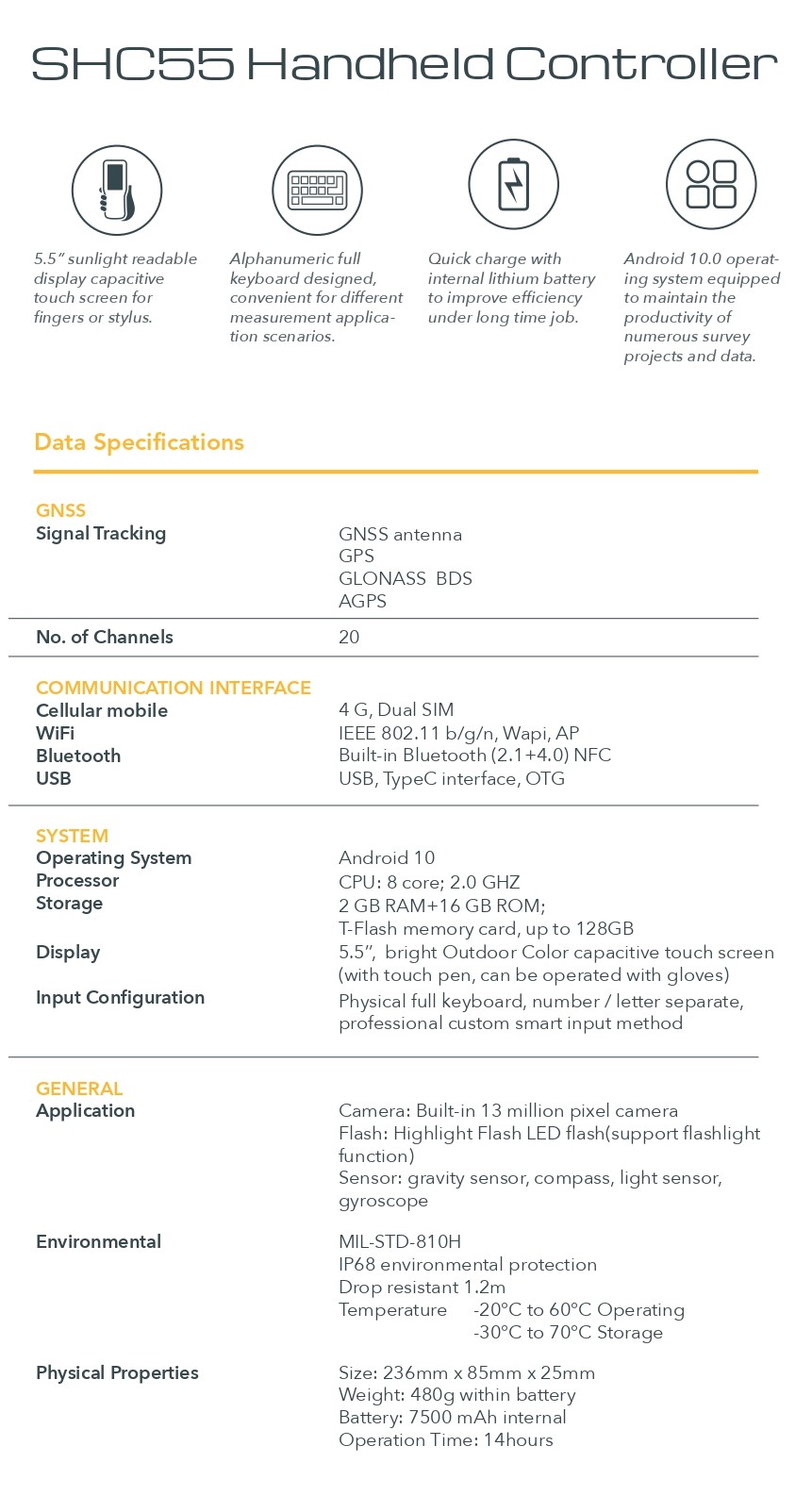 Data collector for land surveying