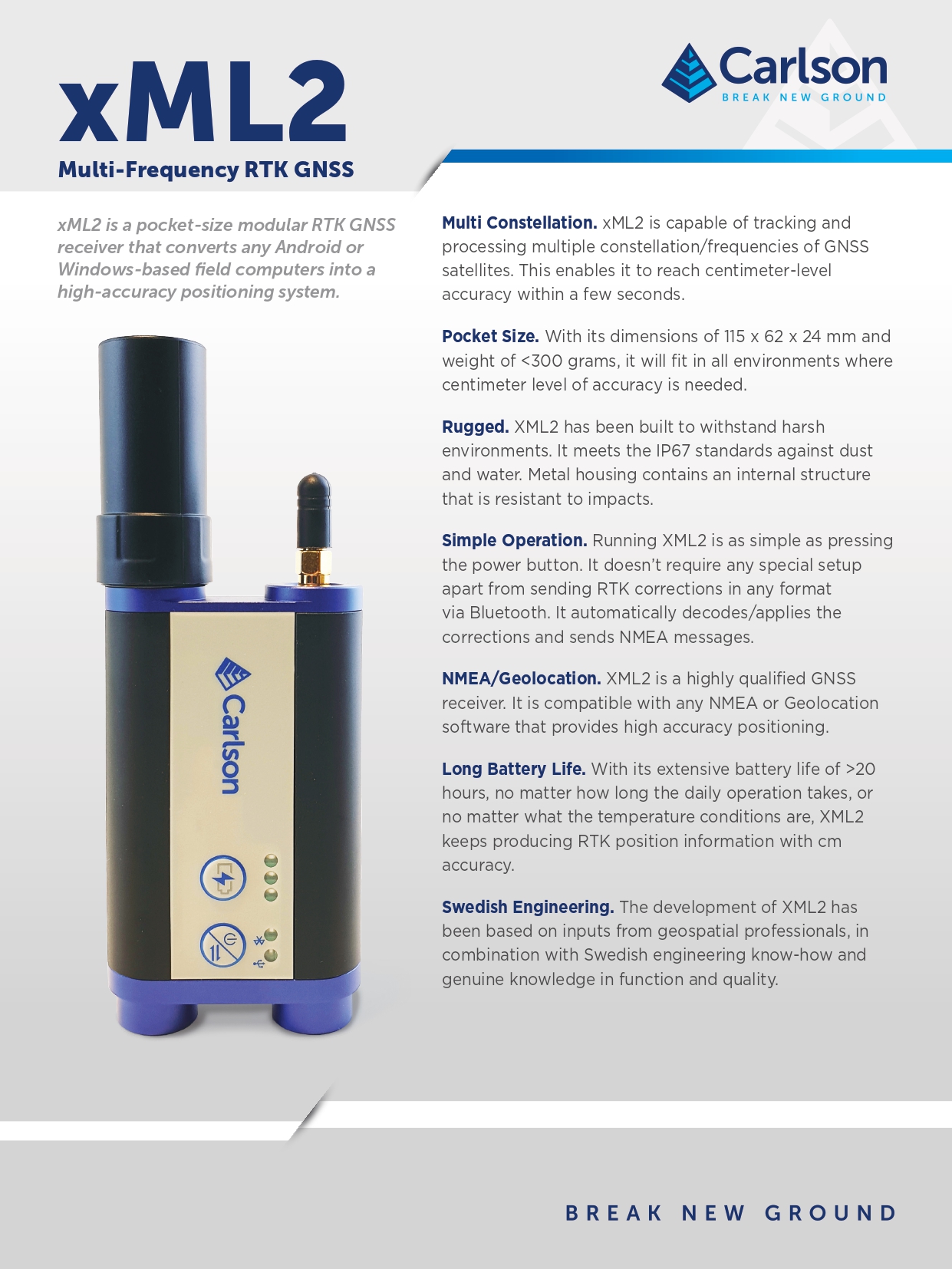 Carlson xML2 RTK GNSS Receiver