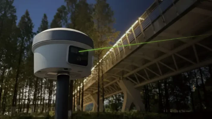 FJD V10L facing forward showcasing laser and camera module.