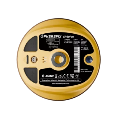 Spherefix SP30 Pro, bottom of receiver, showing all specs and camera's on bottom