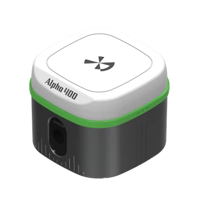 Alpha 400 reciever showing front anf facing to the left. showing camera on front.