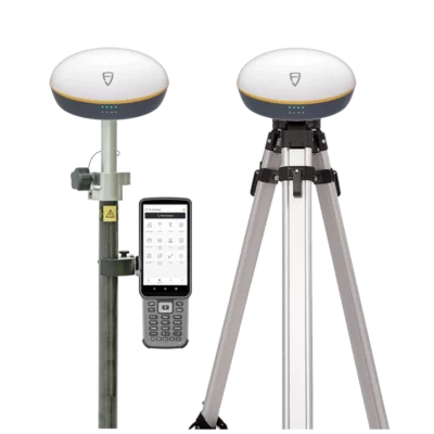 FJD Trion V1t Full rover and base set overview. 2x receiver, data collector, pole, bracket, tripod.