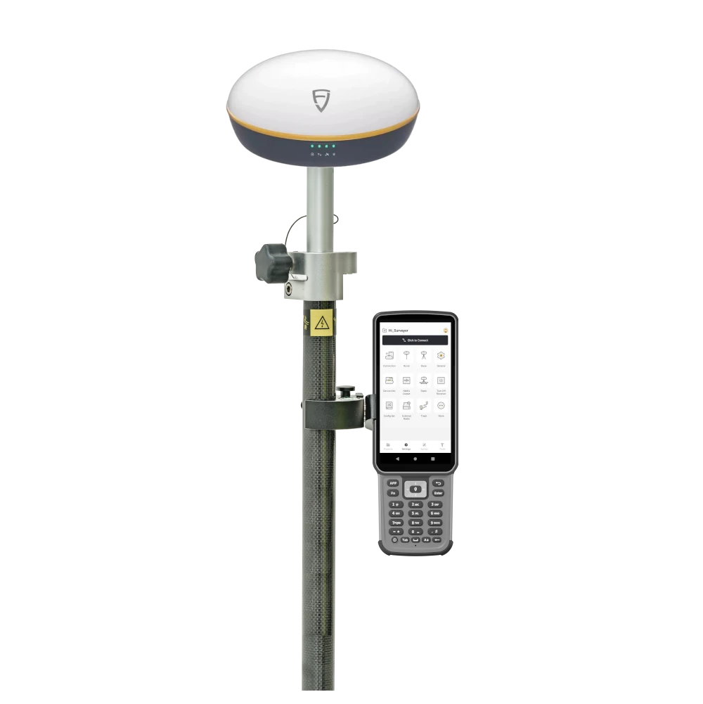 FJD trion V1t full rover set overview. receiver, data collector, brackety, pole.