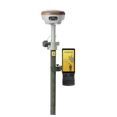 Spherefix SP35Se Rover set full products overview. Receiver, data collector, bracket, pole.