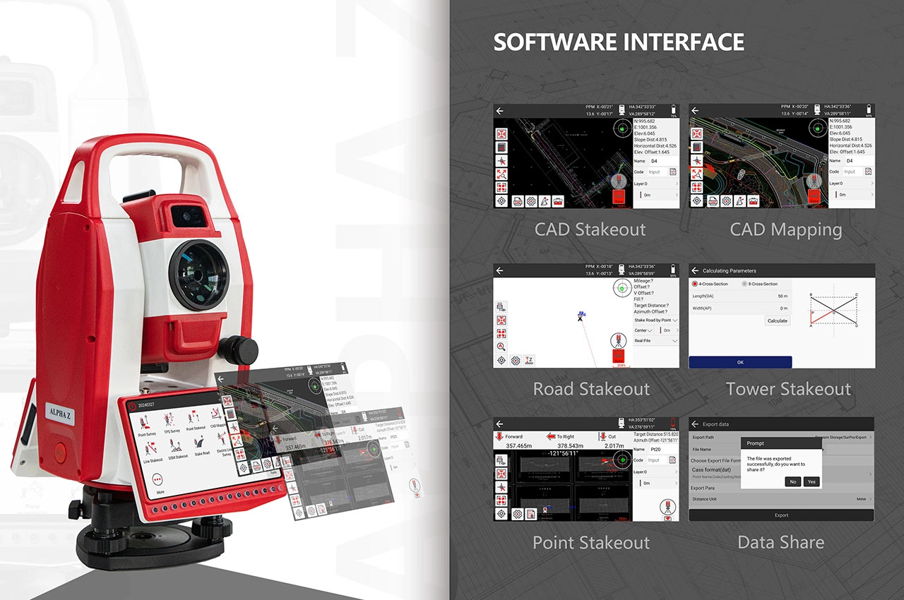 A-geo ALPHA Z Android Visual Total Station with SurPro - Image 3